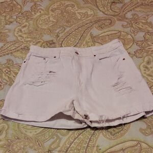 H&M Women's White Distressed Mom Shorts 12